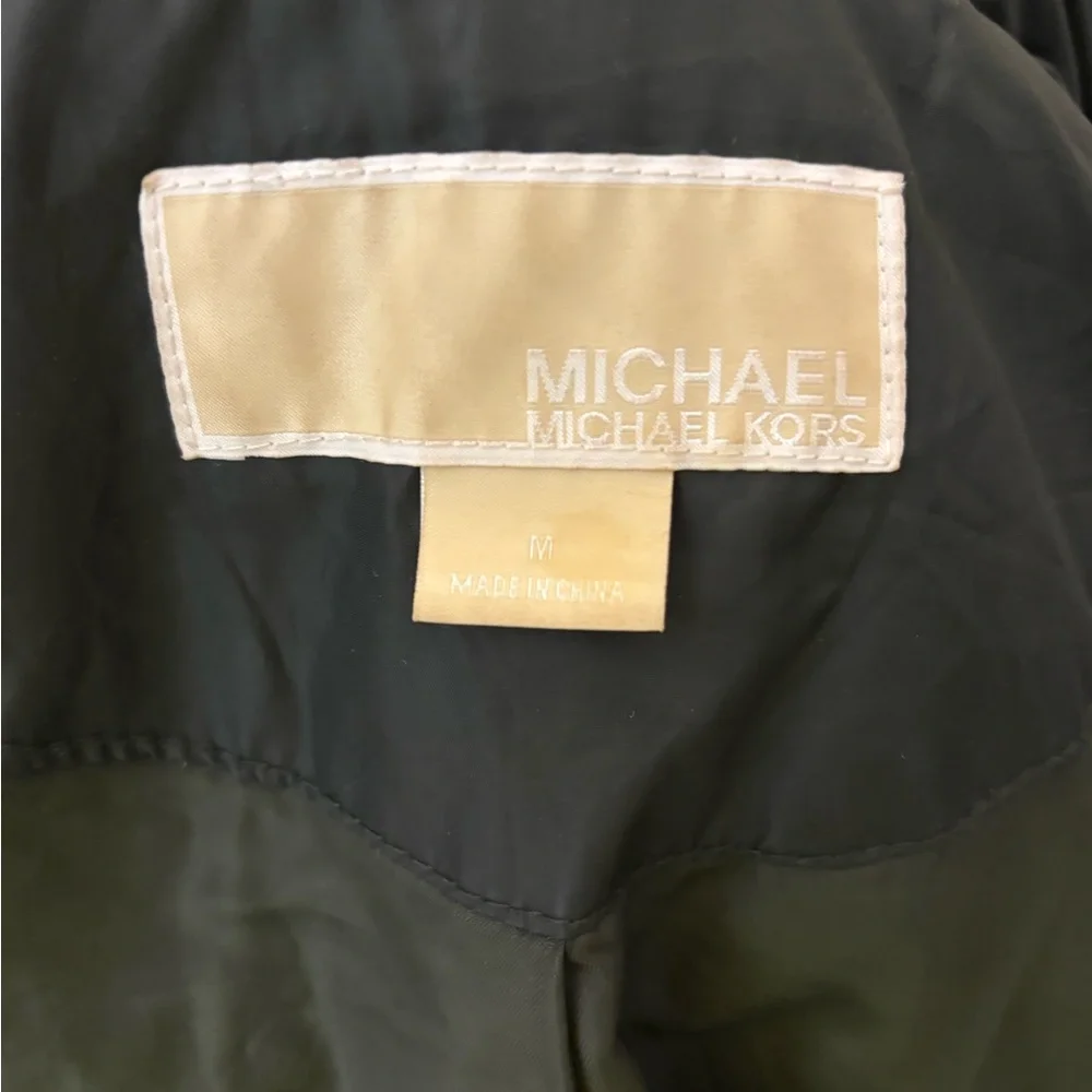 Michael Kors Olive Puffer Jacket with Fur Trim - Picture 10 of 15